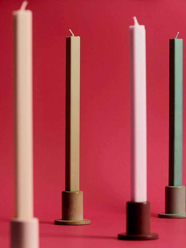 Tube Svijećnjak S za klasičnu svijeću betonski pastelno žuti