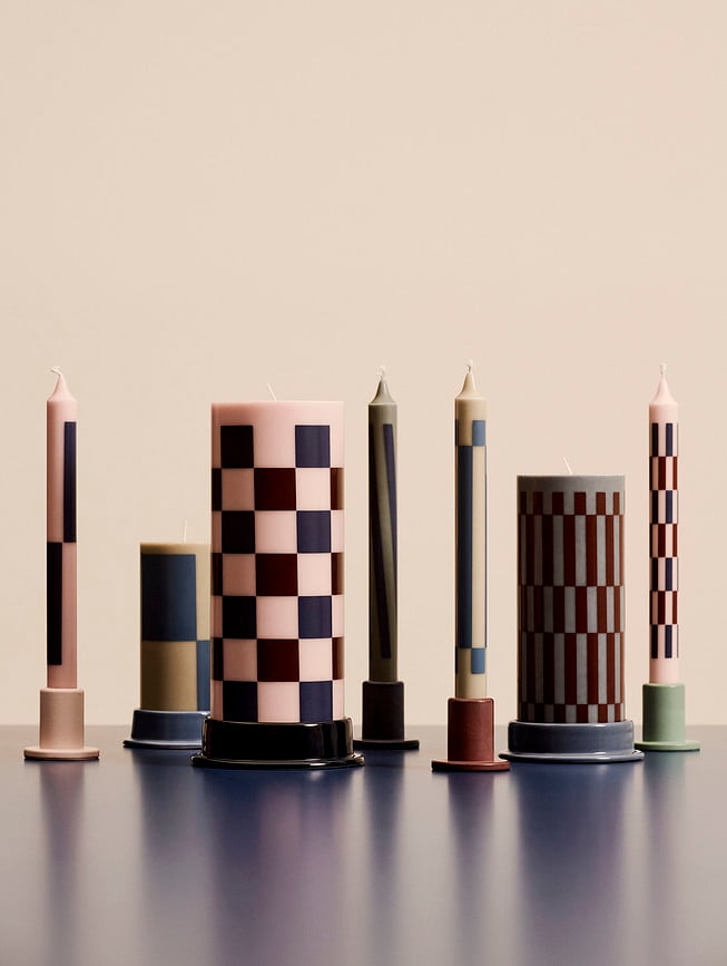 Tube Svijećnjak S za klasičnu svijeću betonski pastelno žuti