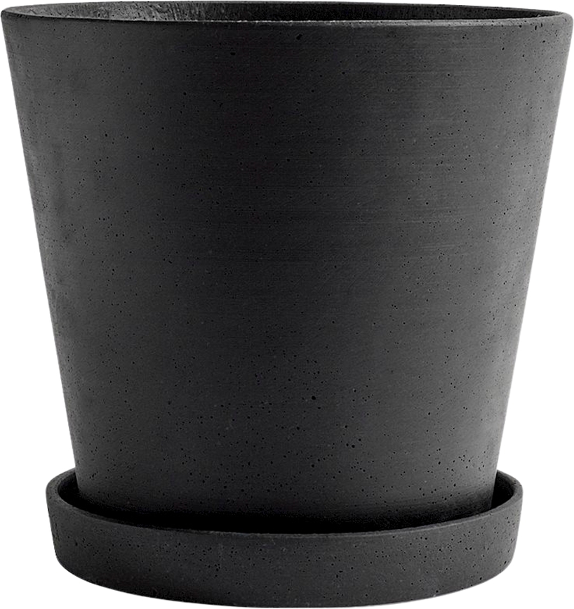 Vaso piccolo per fiori Hay 26 cm nero con vassoio