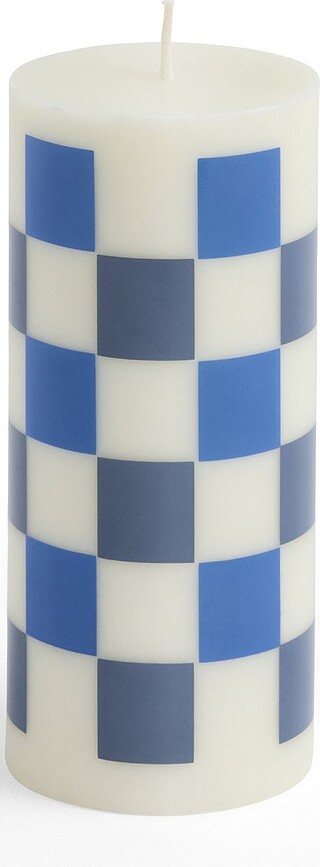 Vela Column S, blanca y azul