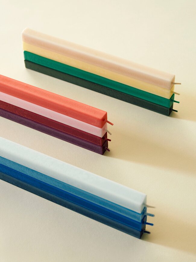 Velas cuadradas, color pastel, 4 unidades