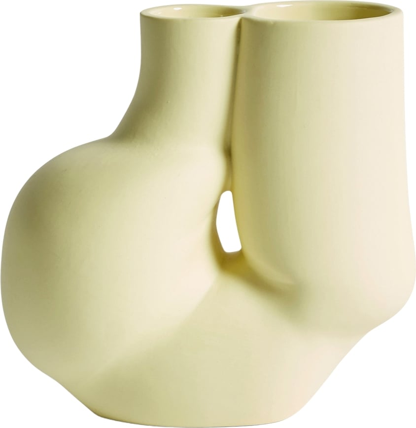 W&S Chubby Vase hellgelb aus Porzellan