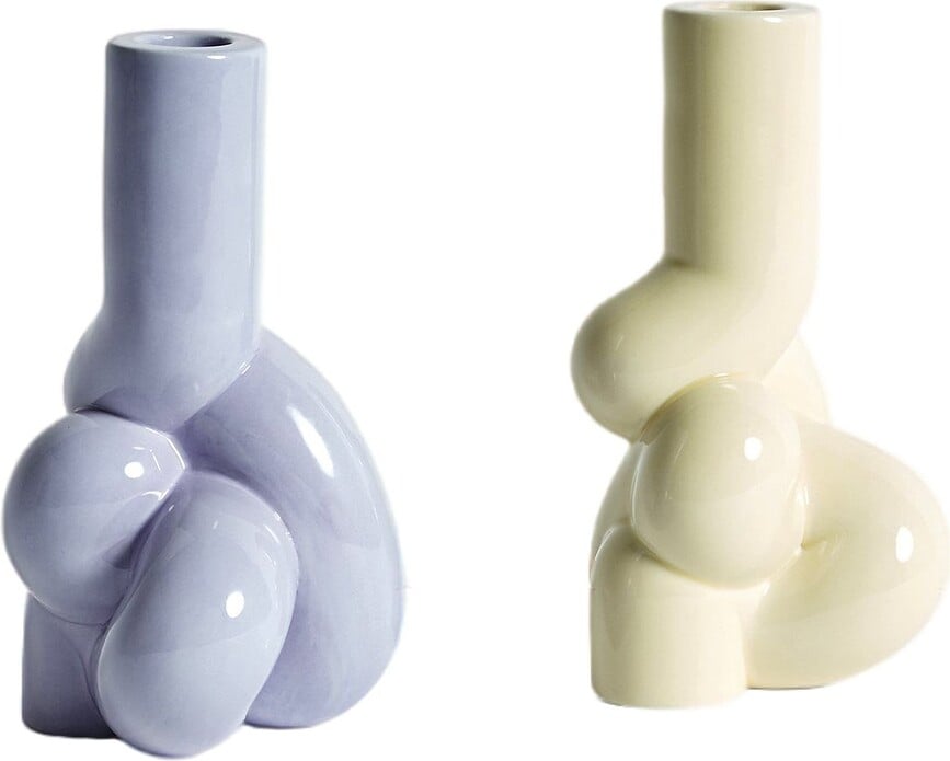 W&S Soft Bougeoir pour bougie classique, jaune pastel