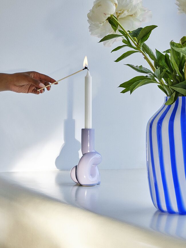 W&S Soft Κηροπήγιο για κλασικό κερί, παστέλ κίτρινο