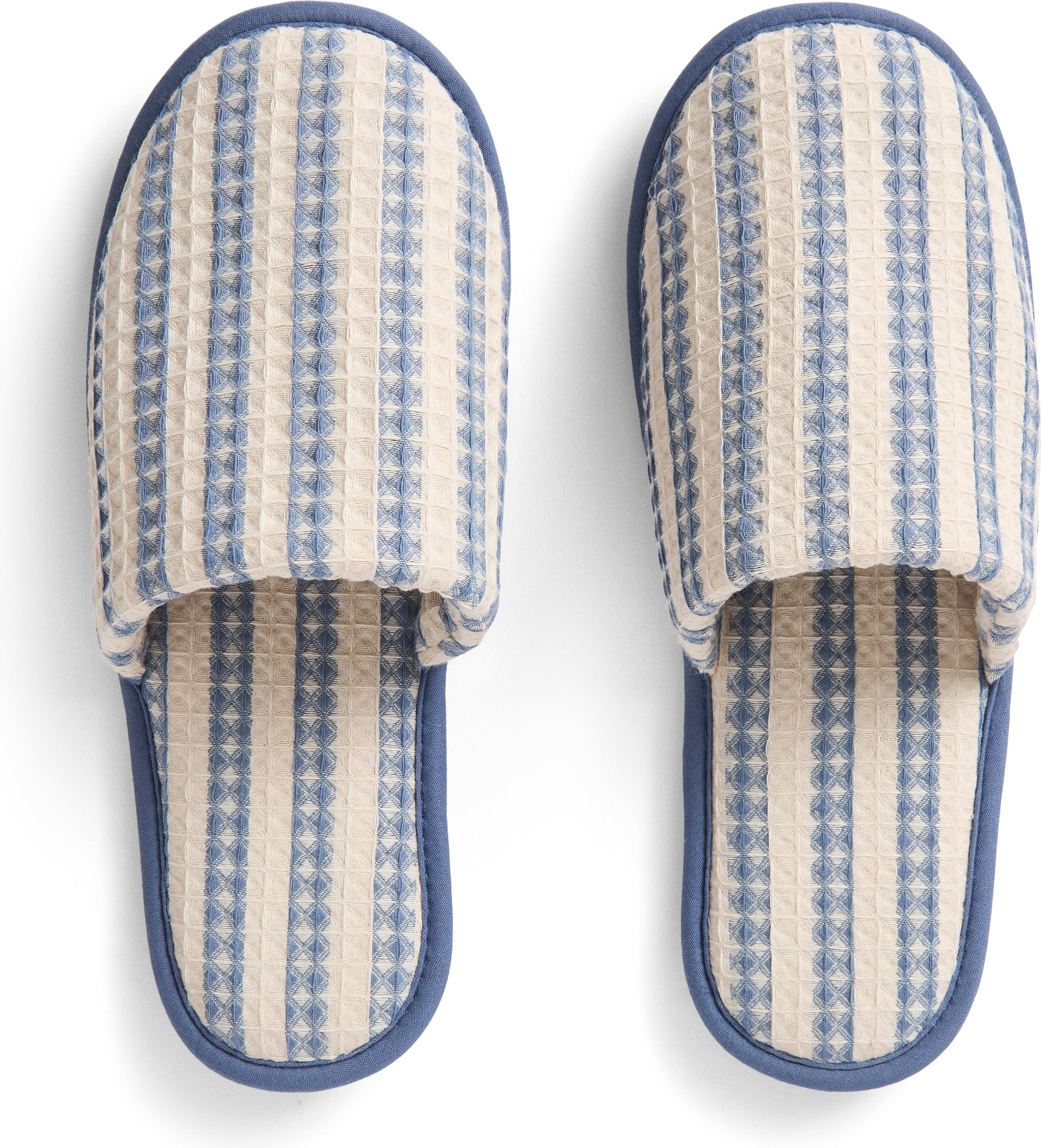 Waffle Reiseschlappen gestreift, beige