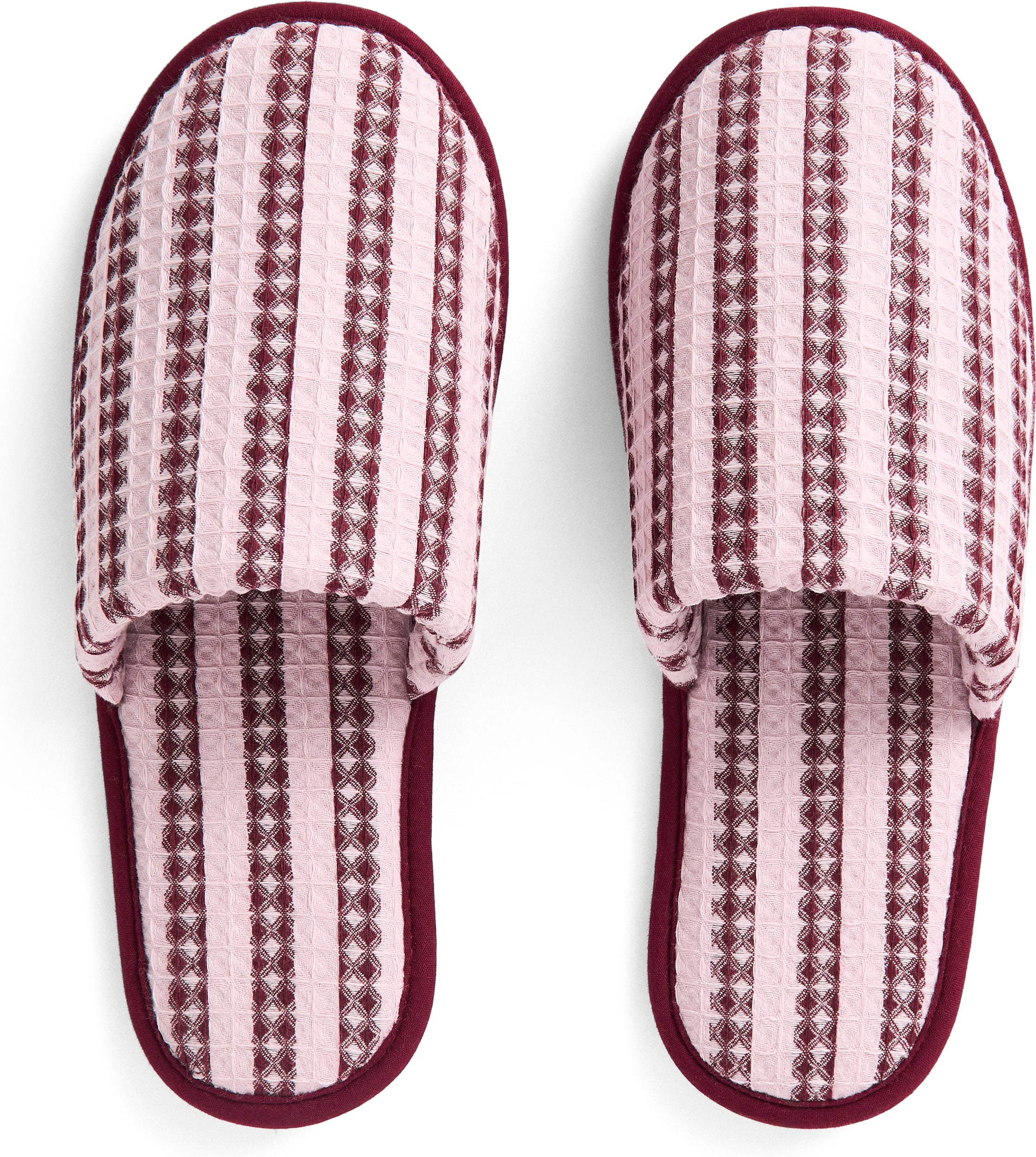 Waffle Reiseschlappen gestreift, rosa