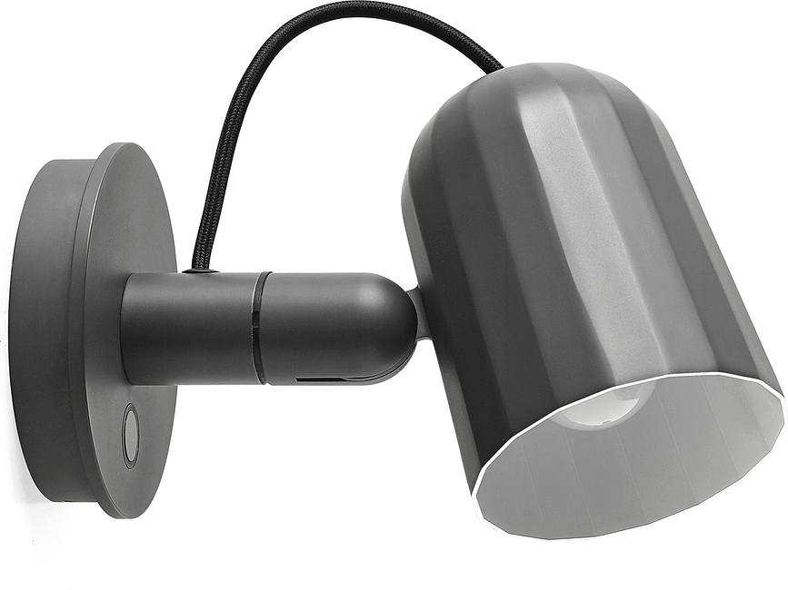 Wandlamp Noc Wall Button donkergrijs