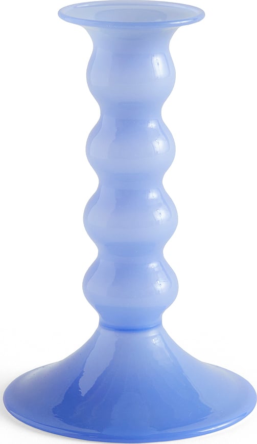 Wavy Bougeoir pour bougie classique, 14 cm, bleu clair