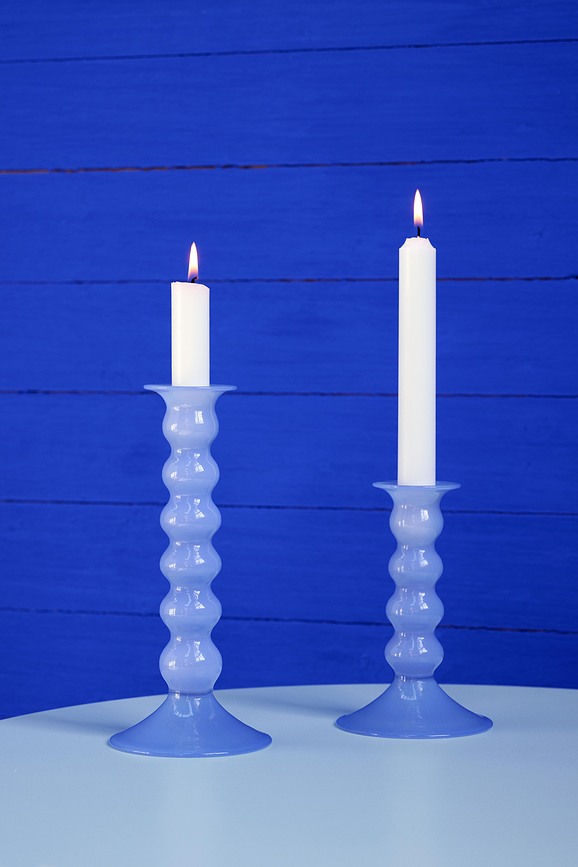 Wavy Κηροπήγιο για κλασικό κερί, 14 cm, γαλάζιο
