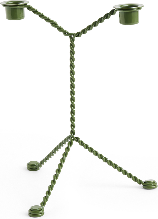 Wire Classic candle holder green
