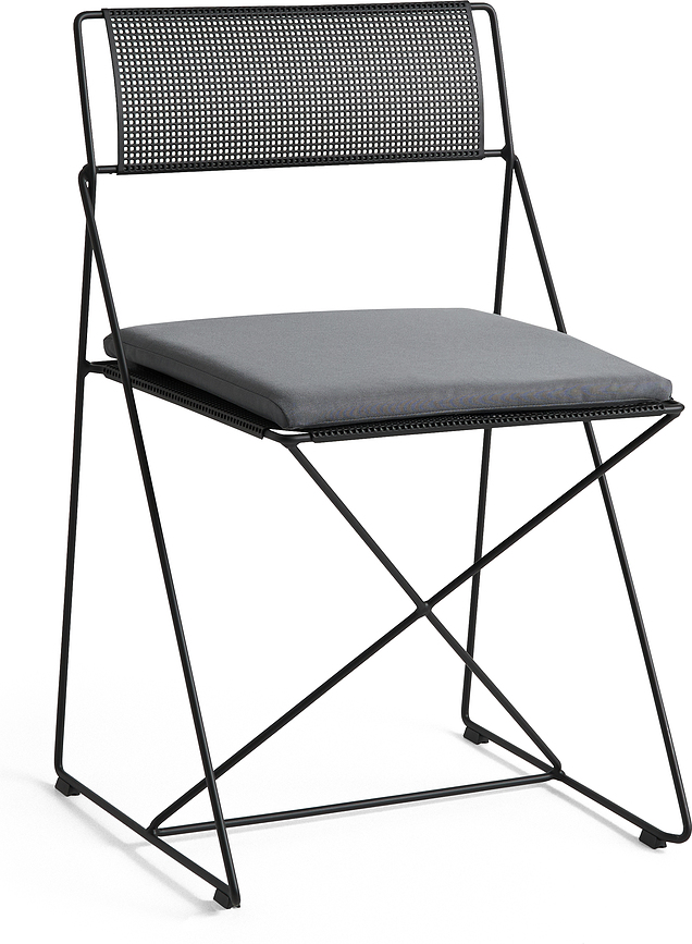 X-Line Coussin de Chaise de Jardin avec rembourrage CMHR, 42,5 x 39 cm, gris clair