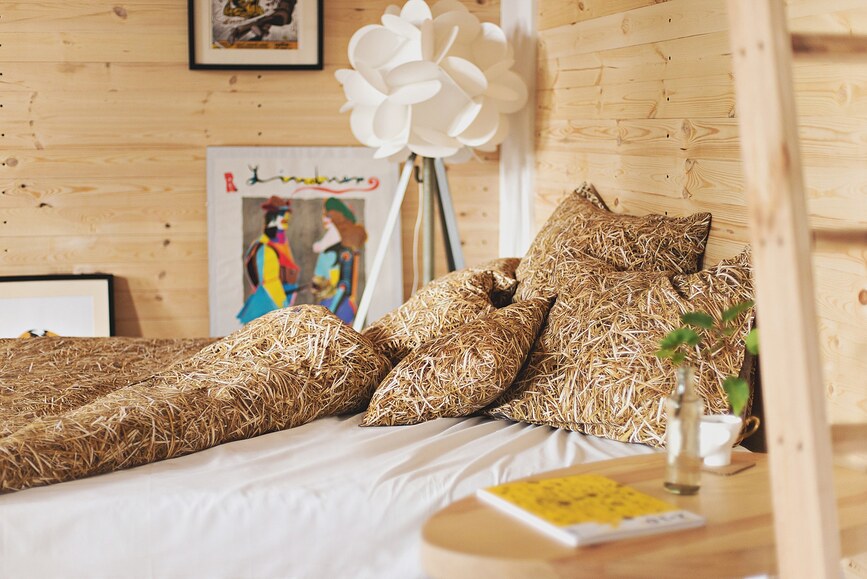 Hayka Housse de Coussin 40 x 40 cm, paille