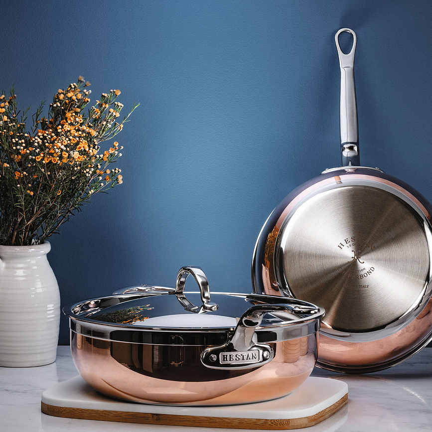 Globoka ponev s pokrovko Copperbond 24 cm