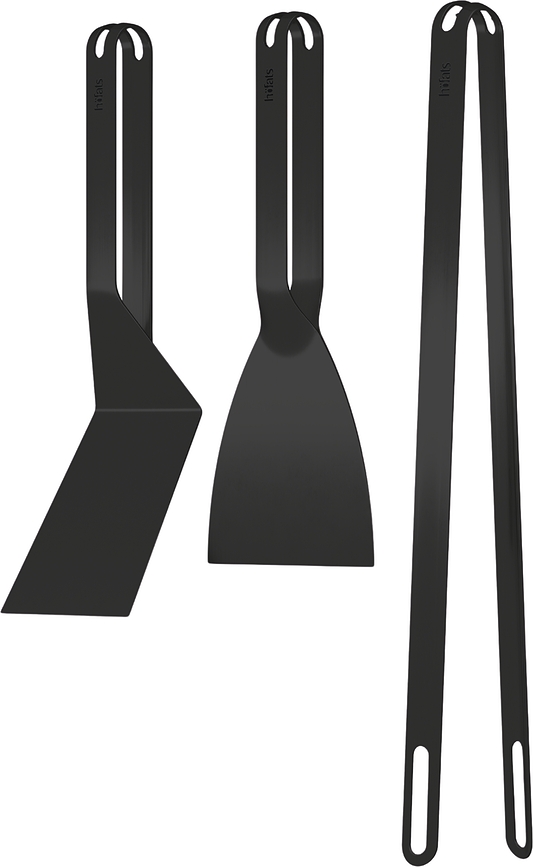 BBQ Orodje za žar, 3-delni set, črn