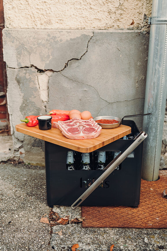 BBQ Orodje za žar, 3-delni set, srebrno