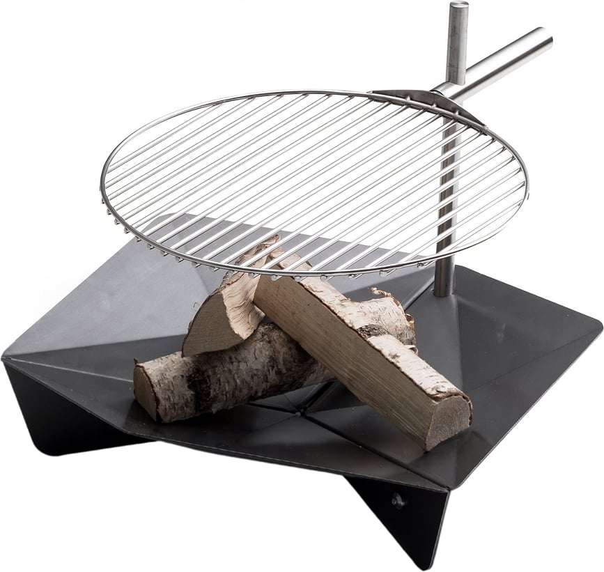 Brasero con parrilla Triple, 120 cm, Set de 3 piezas