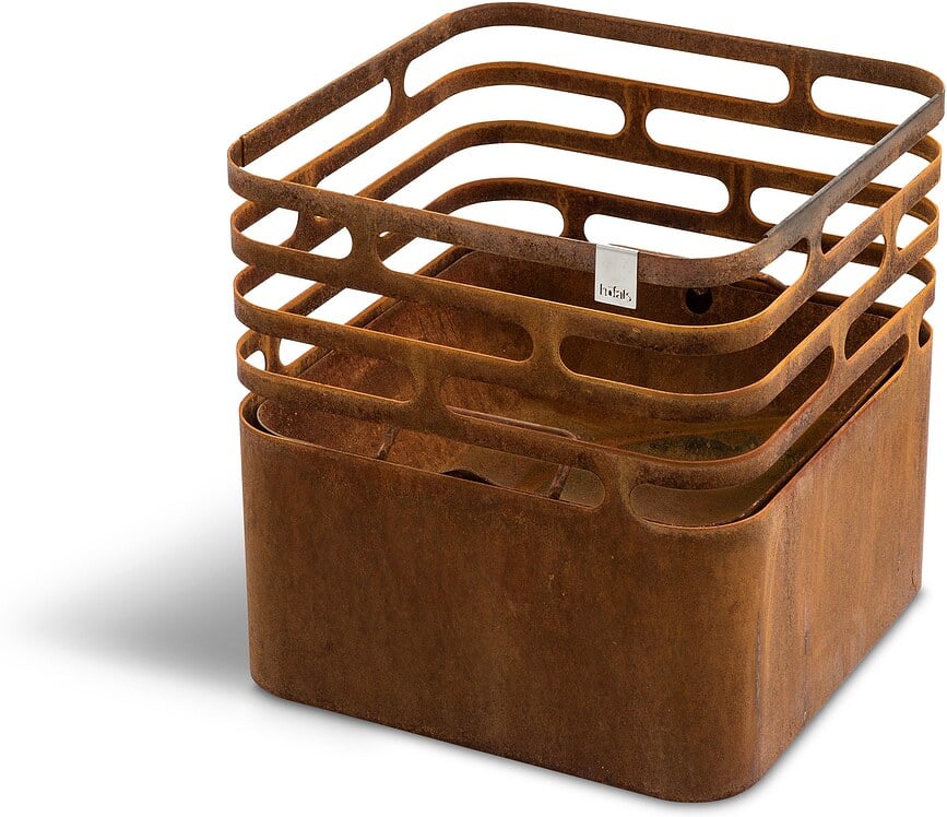Brasero de acero corten Cube