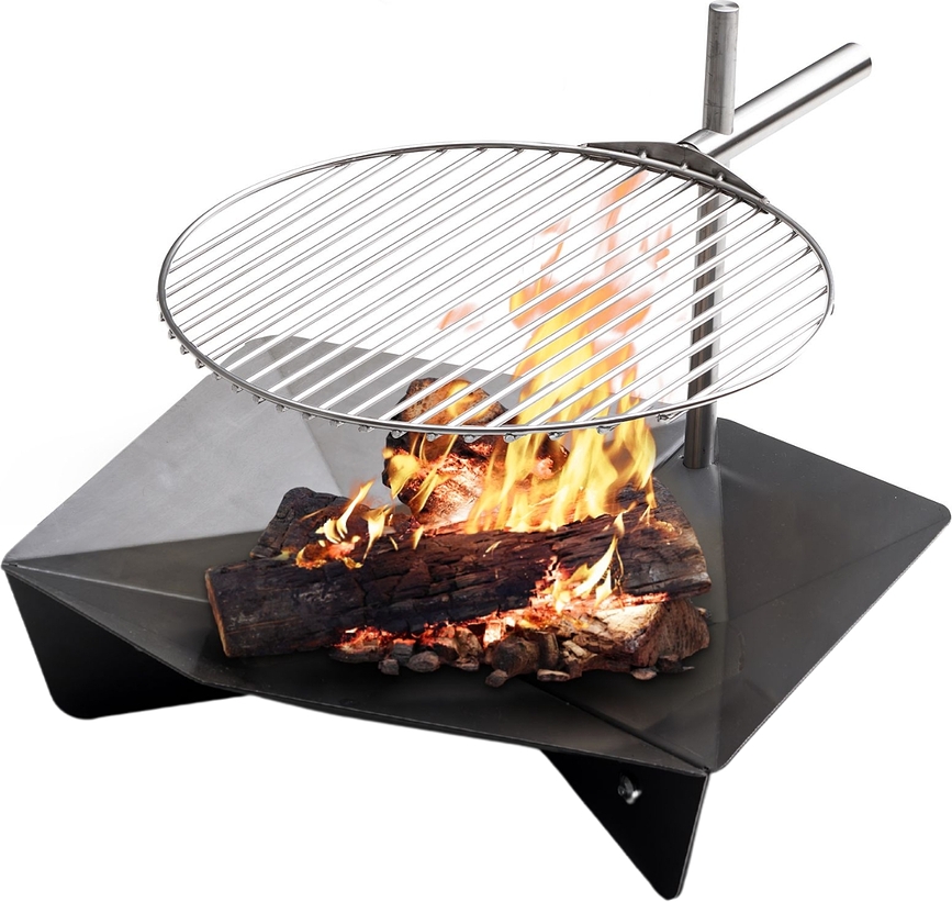 Brasero Triple 65 cm, con parrilla, Set de 3 piezas