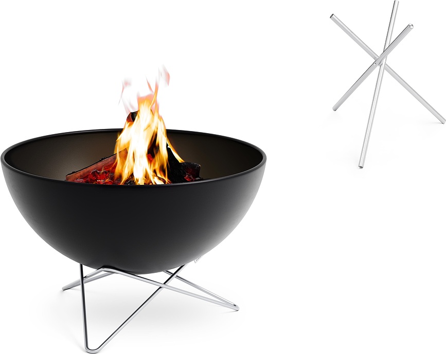 Caminetto Bowl 57 cm con 2 basi