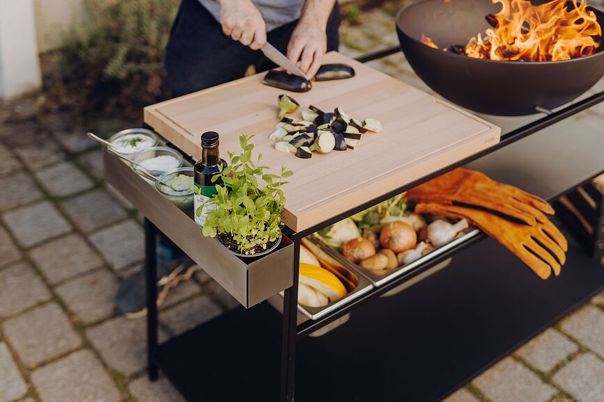 Contenedor para mesa de parrilla Fire Kitchen