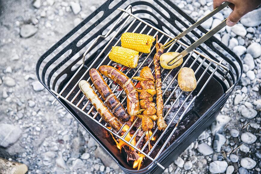 Cube Flip BBQ kurišče z rešetko, 2-delni set