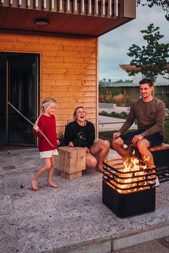 Cube Flip Μπρεζιέρα με ξύλινη επιφάνεια, Σετ 2 τεμαχίων