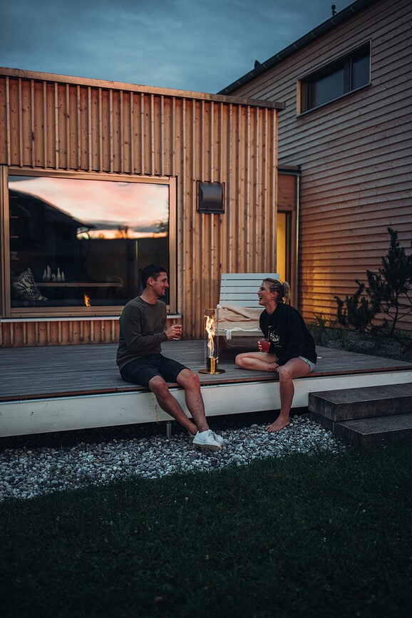 Farol Spin, grande, plateado, con base