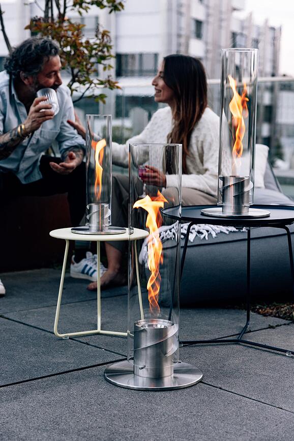 Farol Spin II, grande, negro, con base