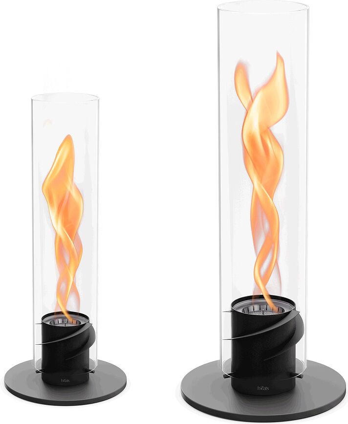 Farol Spin II, negro, pequeño, con base