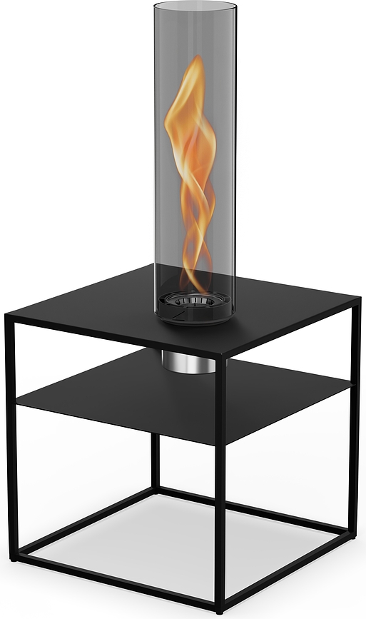 Kavos staliukas Fire Frame juodas su žibintu Spin Air 1200 Einbau