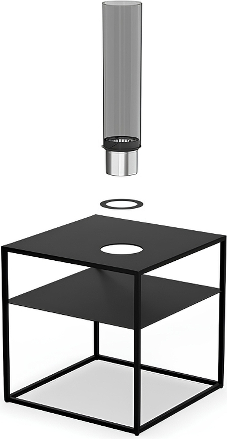 Kohvilaud Fire Frame must koos Spin Air 1200 Einbau laternaga