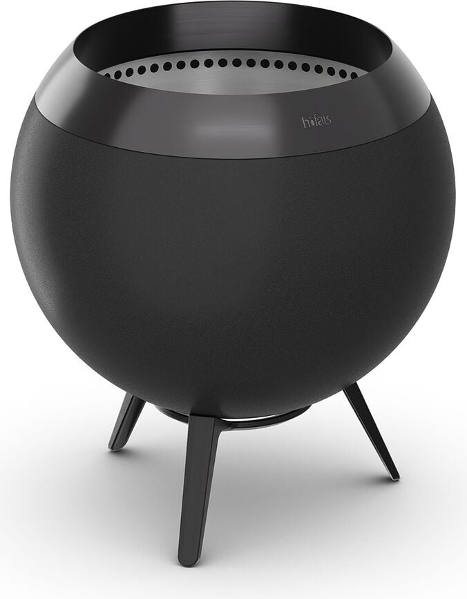 Moon Εστία Φωτιάς χαμηλή, 49 εκ., μαύρη, με βάση