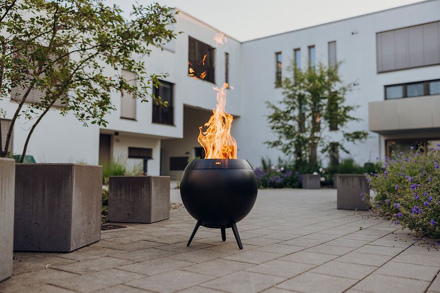 Moon Εστία Φωτιάς, μαύρη, με χαμηλή και ψηλή βάση