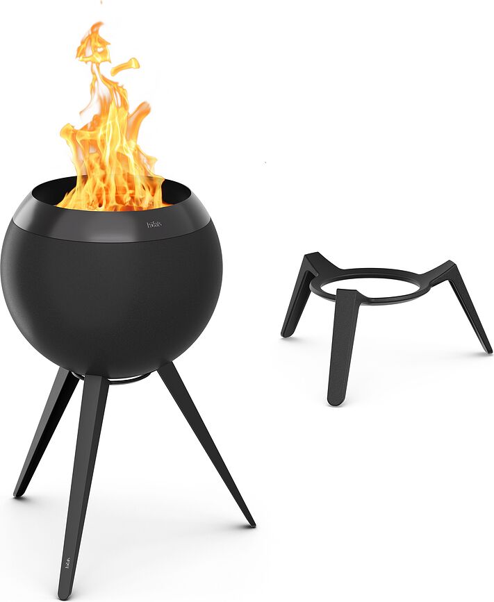 Moon Εστία Φωτιάς, μαύρη, με χαμηλή και ψηλή βάση