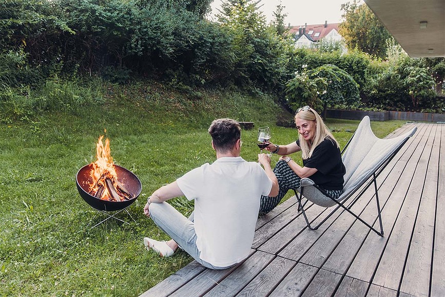 Bowl Ognjišče, 70 cm, z 2 podstavki