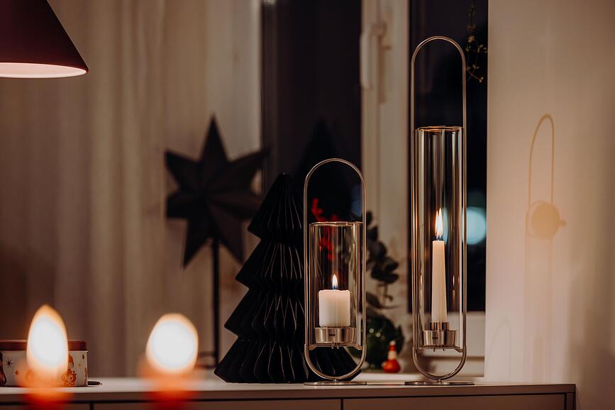 Oval Lanterne 35 cm, argentée