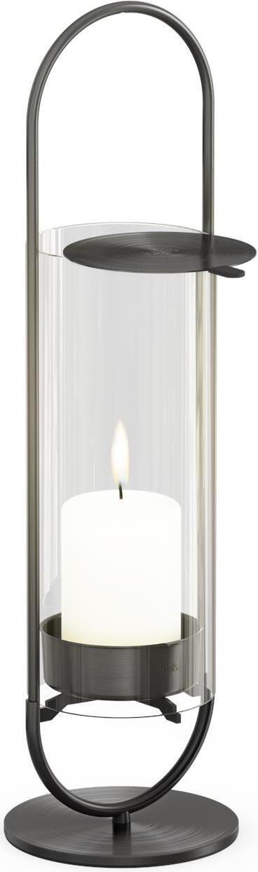 Oval Laterne 35 cm schwarz