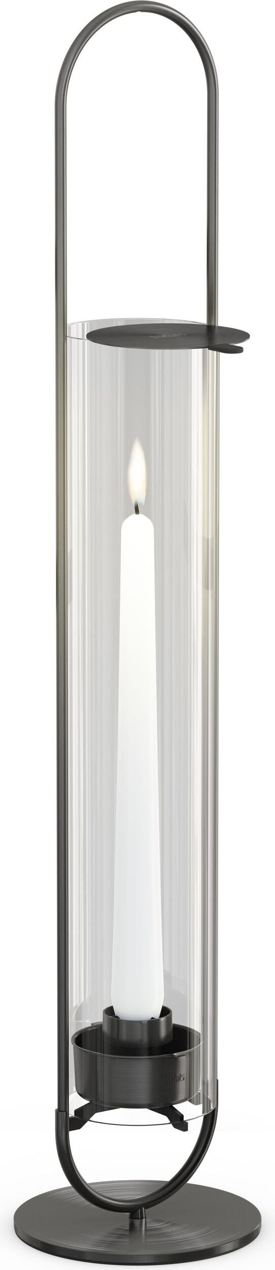 Oval Laterne 55 cm schwarz