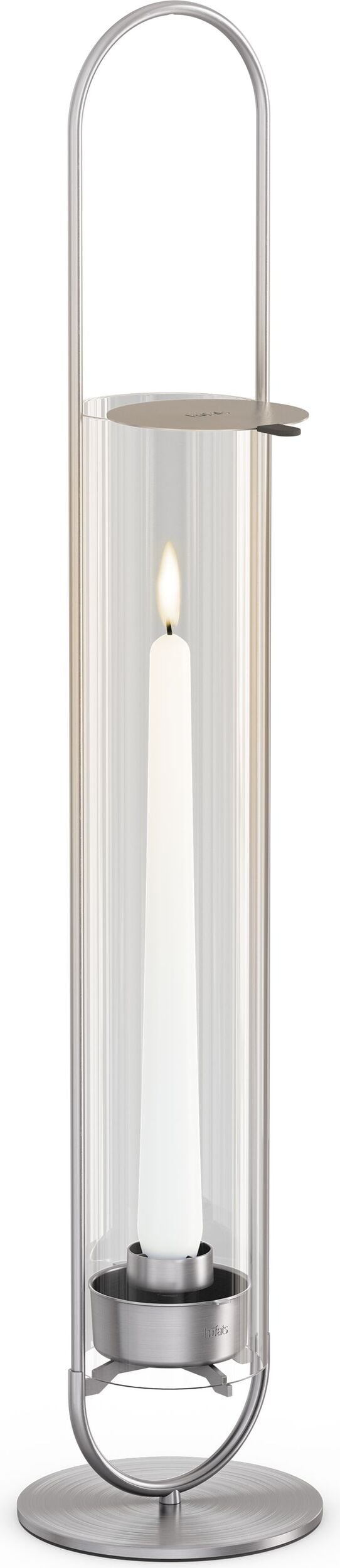 Oval Laterne 55 cm silberfarben