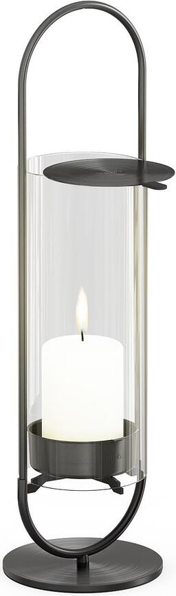 Oval Lykta 35 cm, svart