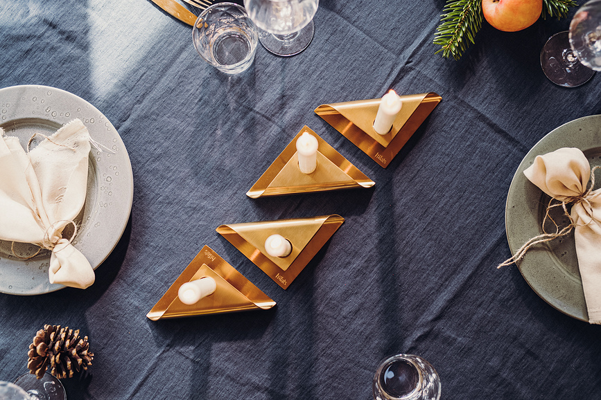 Portavelas Square, negros, 4 unidades