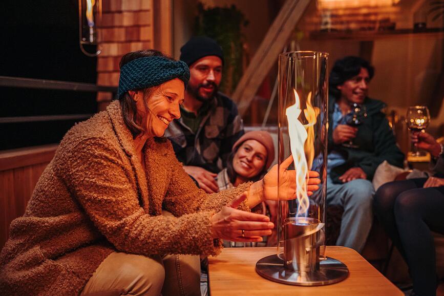 Spin II Lampion srednji s postoljem srebrni