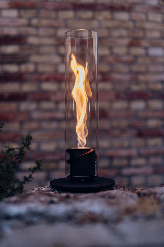 Spin II Lampion srednji s postoljem srebrni