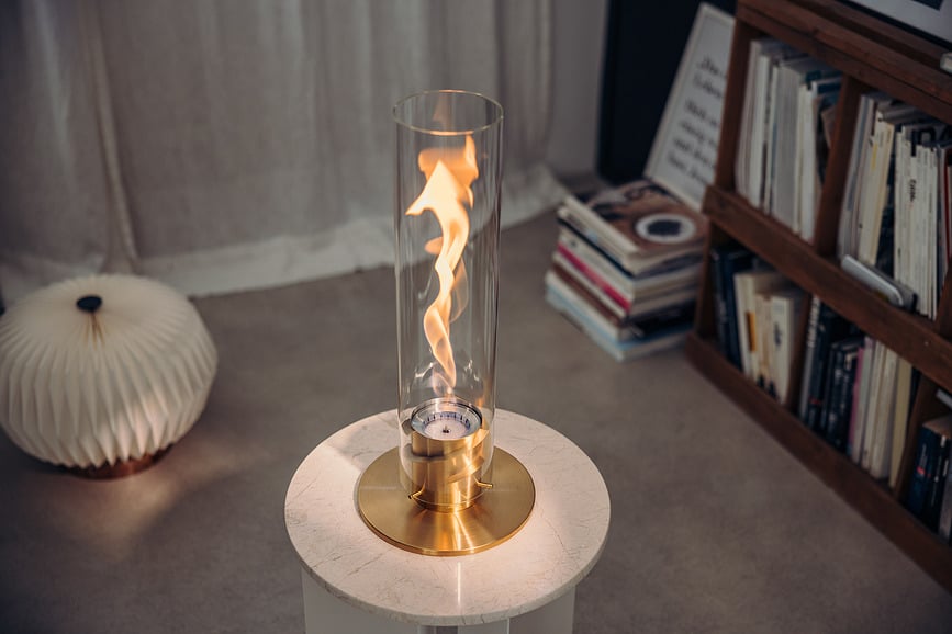 Spin II Lampion srednji s postoljem srebrni