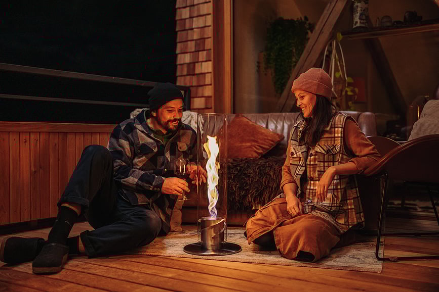 Spin II Φανάρι μεγάλο, μαύρο, με βάση