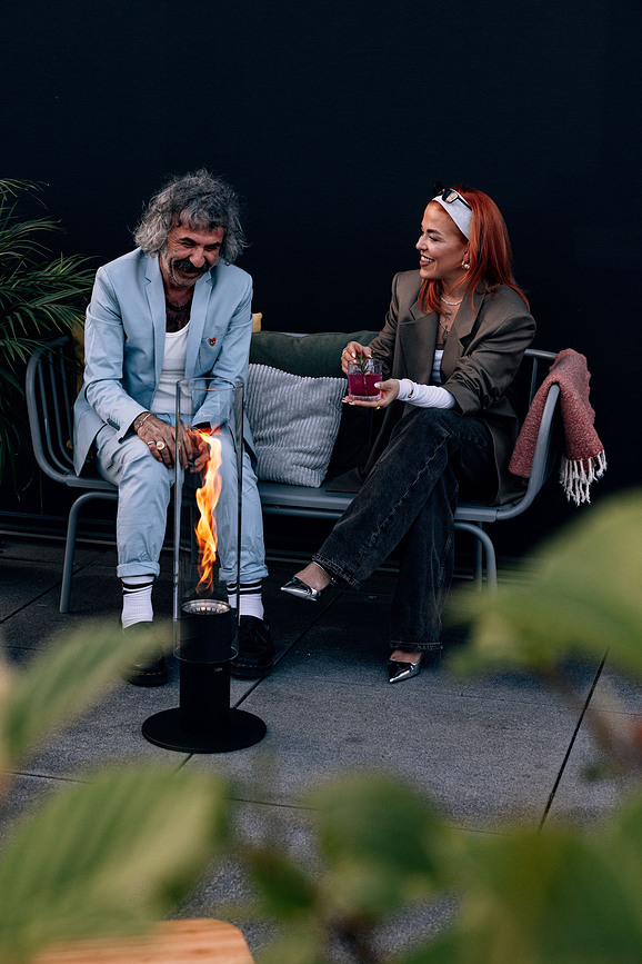 Spin II Φανάρι μεγάλο, μαύρο, με βάση