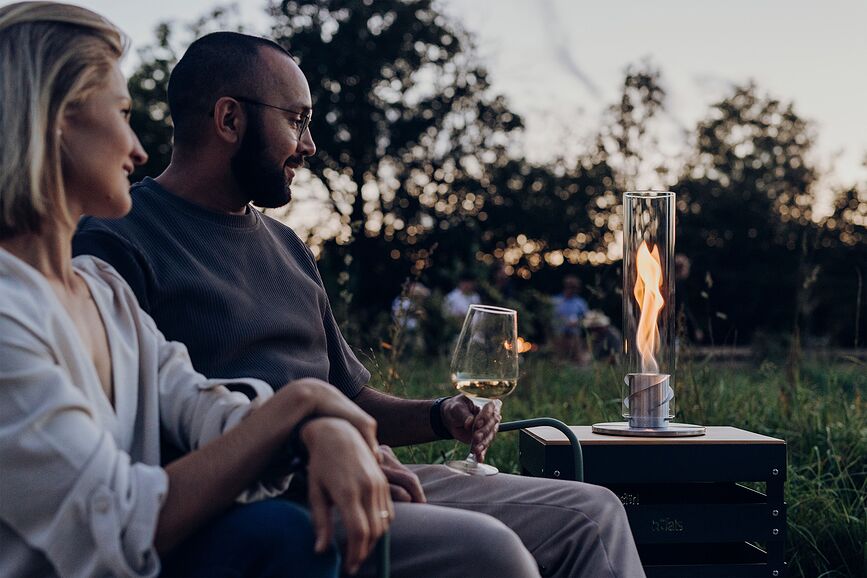 Spin II Φανάρι μικρό, μαύρο, με βάση