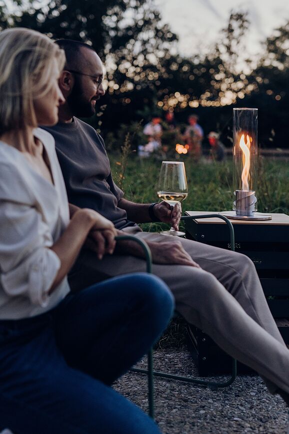 Spin II Φανάρι μικρό, μαύρο, με βάση