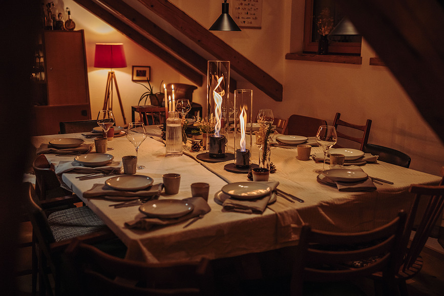 Spin II Svetilka, srednja, srebrna, s podstavkom