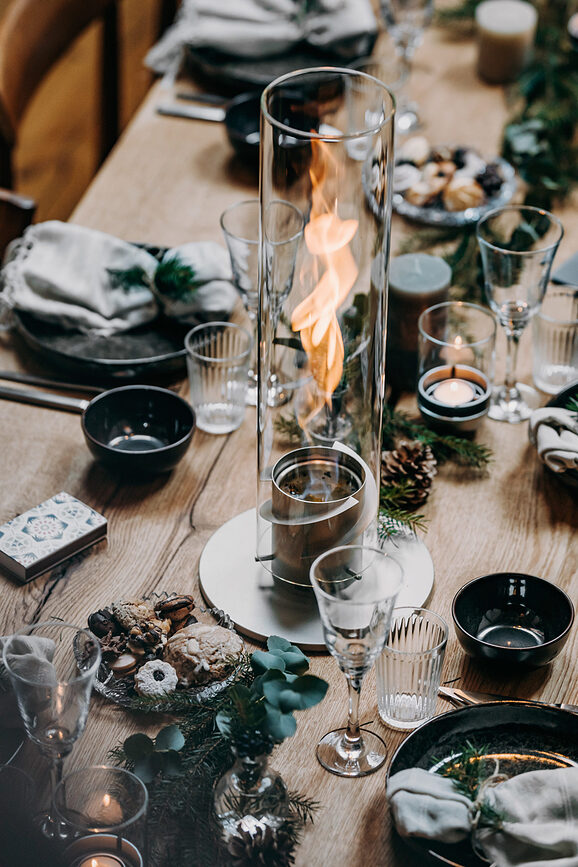 Spin Lampion s podstavkom, velik, srebrn